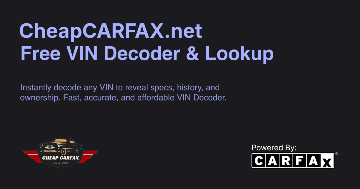 Free Carfax VIN Decoder & Lookup - Cheap Carfax USA