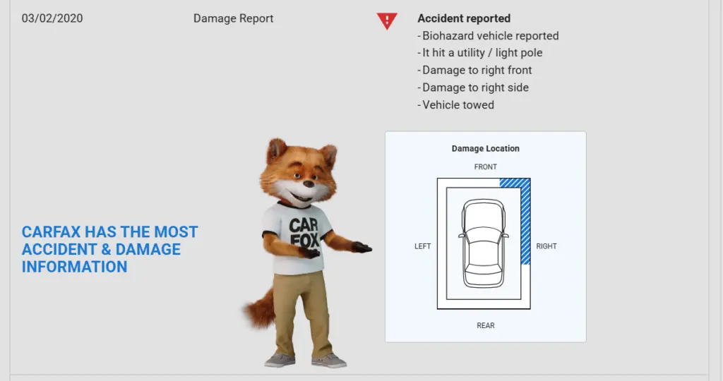 frame damage on Carfax